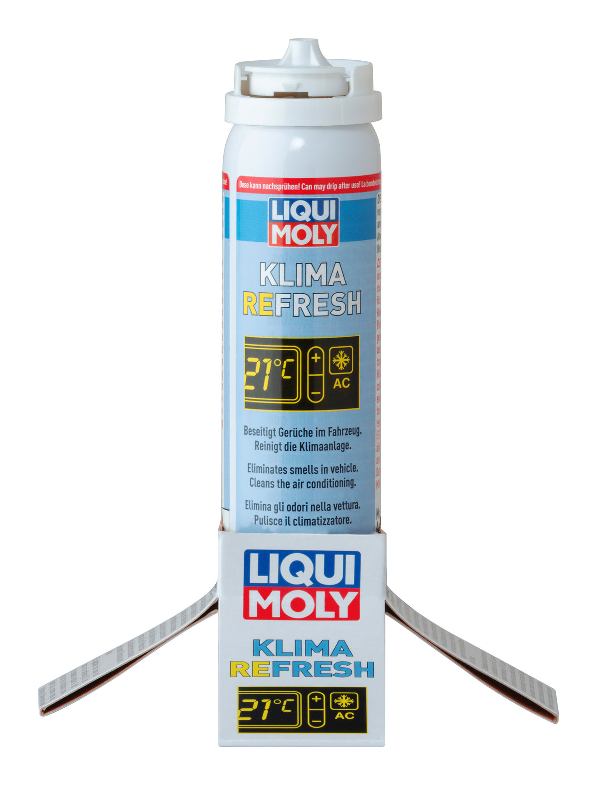 Liqui Moly Climate Refresh 75ml detailing spray bottle with a white cap and label, used for vehicle interior odor and climate control.