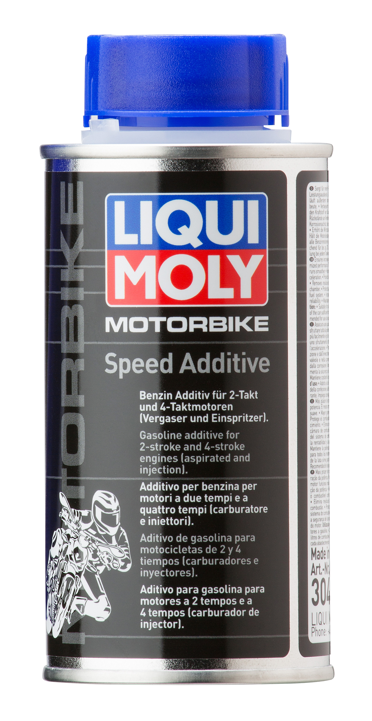 Liqui Moly Motorbike Speed Additive bottle shown with label, designed to improve motorcycle engine performance.