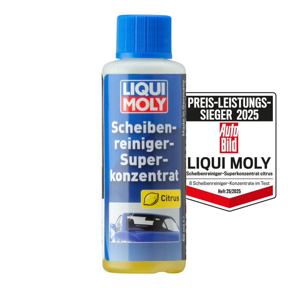 Liqui Moly Windshield Super Concentrated Cleaner additive for improved windshield clarity and cleaning performance.