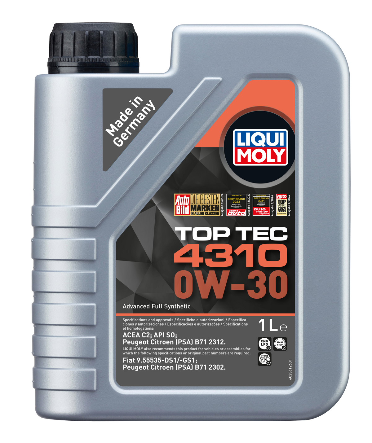 Liqui Moly Top Tec 4310 0W-30 engine oil container with product label for automotive engine lubrication.