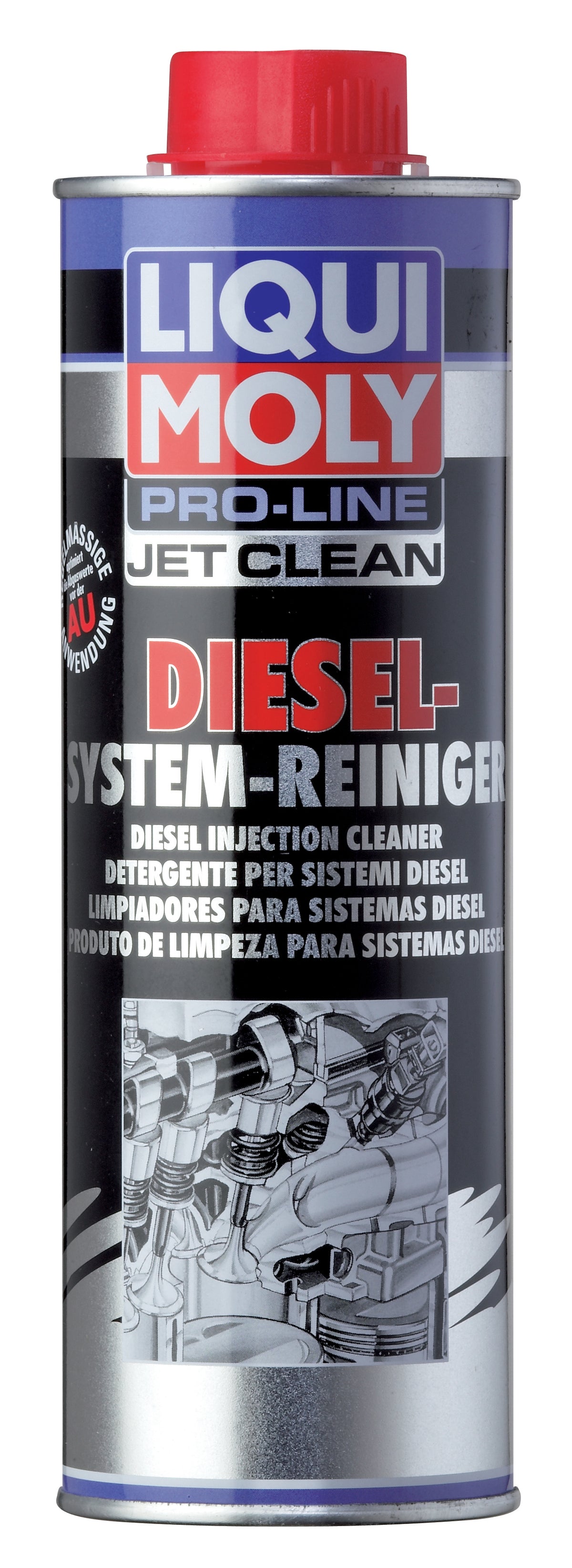 Liqui Moly Pro-Line Jetclean Diesel Injection Cleaner additive showing the product bottle with label and nozzle.