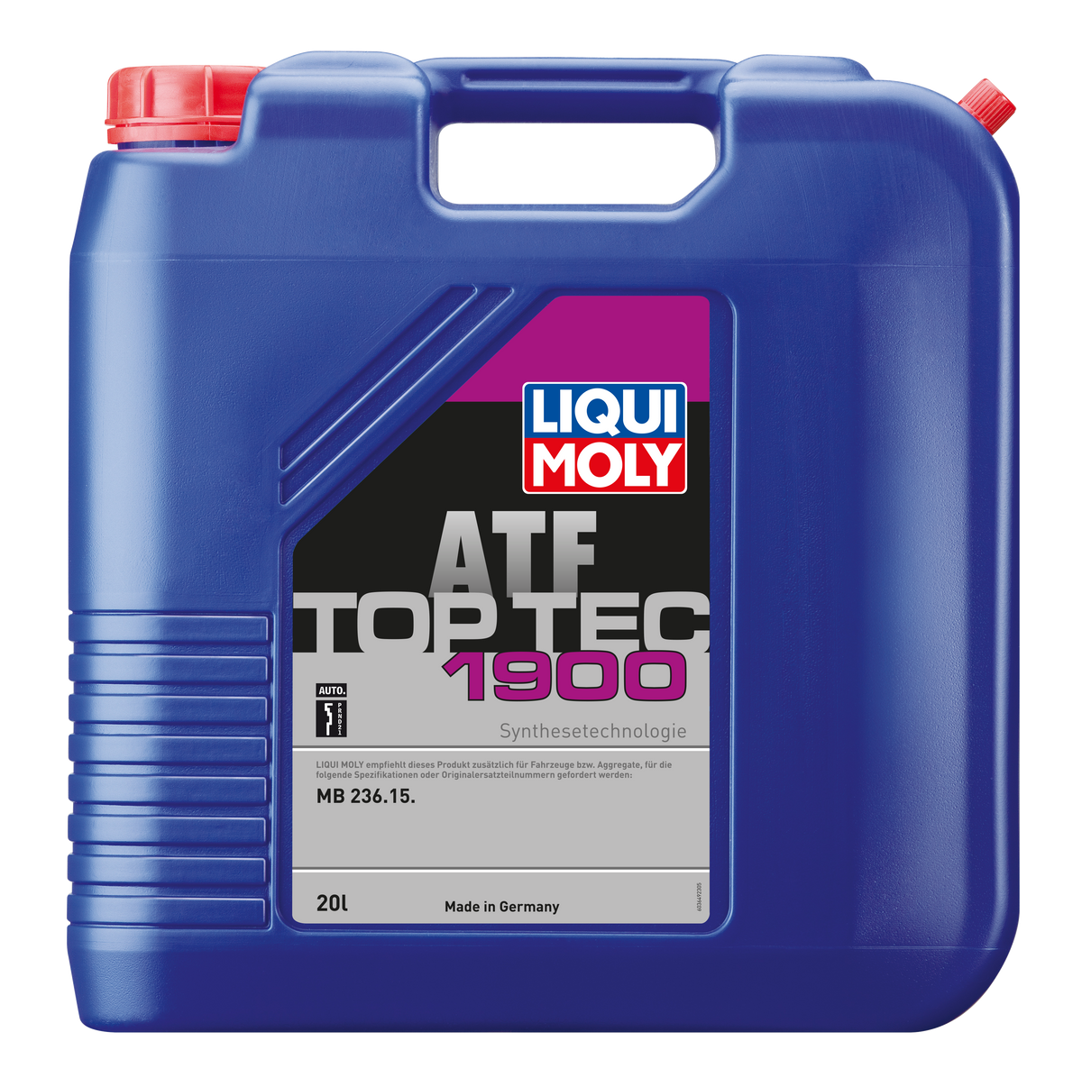 Liqui Moly Top Tec ATF 1900 gearbox fluid bottle, automotive transmission fluid for vehicle gearboxes, Liqui Moly brand.