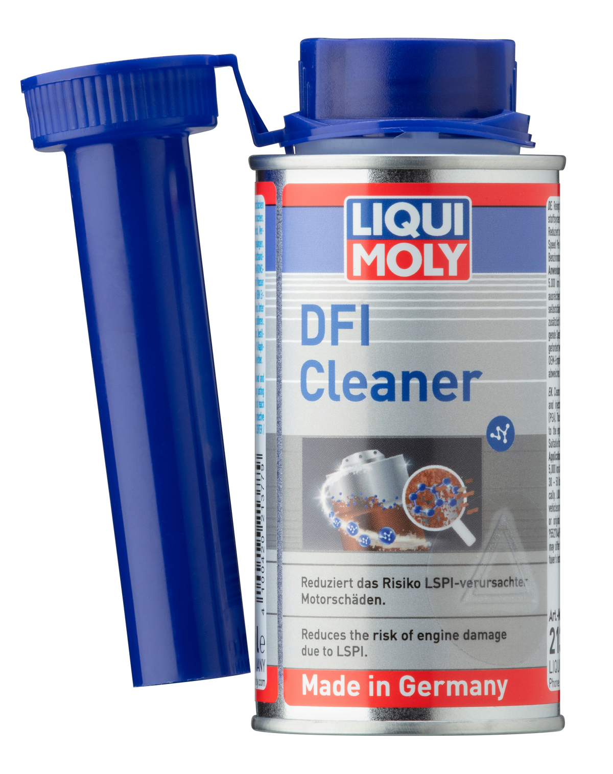 Liqui Moly DFI Cleaner 120ml bottle, automotive additive treatment for fuel system cleaning and performance enhancement.