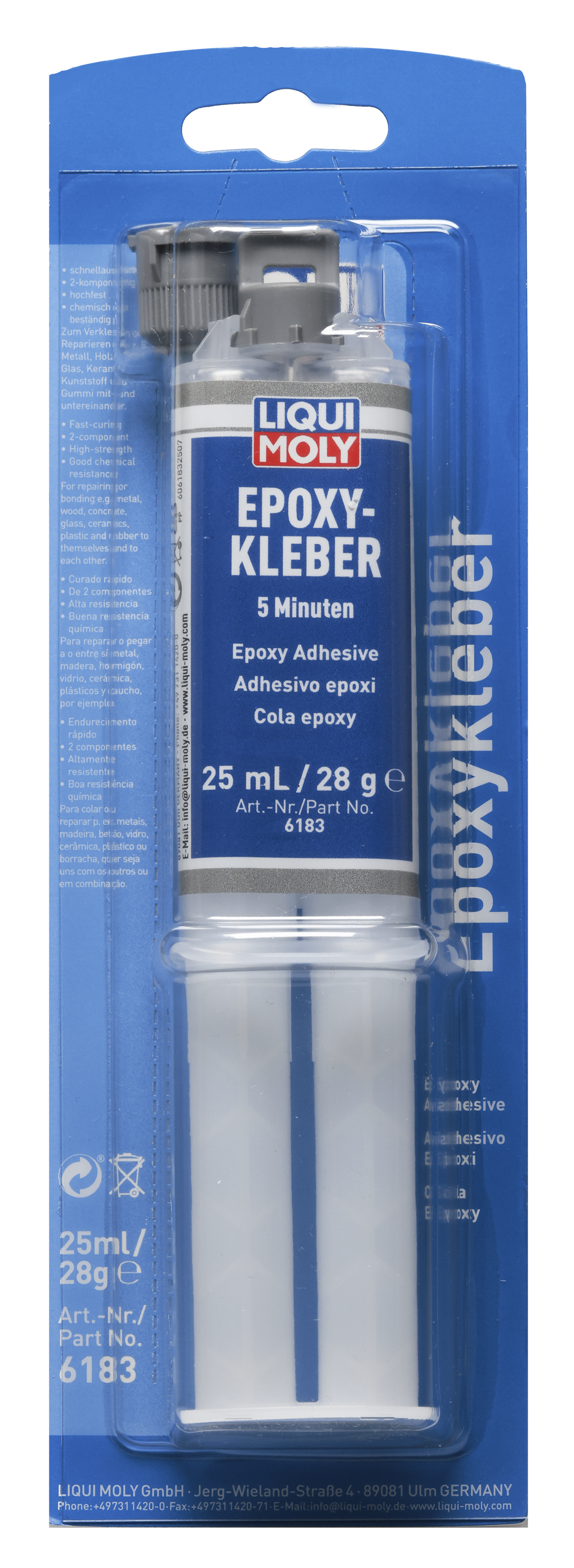 Liqui Moly epoxy adhesive in a 25ml tube, suitable for bonding and sealing in various repair and DIY projects.