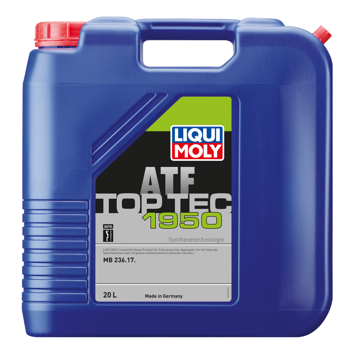 Liqui Moly Top Tec ATF 1950 gearbox fluid bottle, high-performance automatic transmission fluid for vehicles.