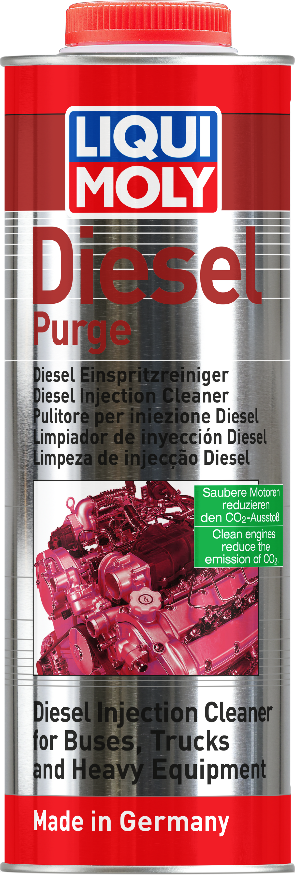 Liqui Moly Diesel Purge additive bottle for cleaning diesel fuel systems in vehicles.