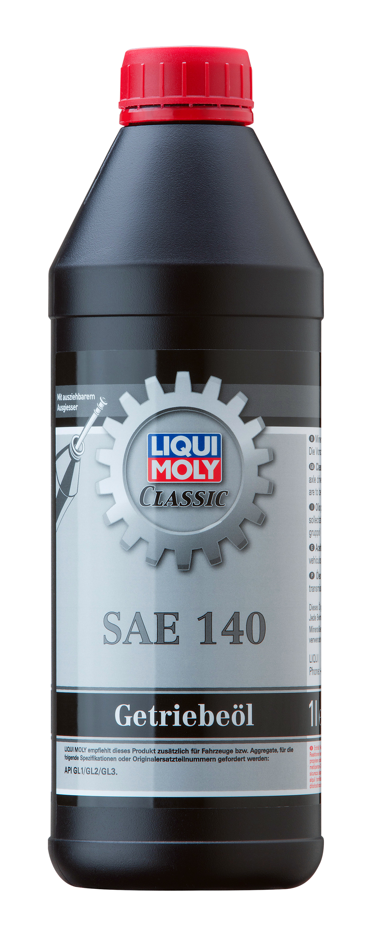 Liqui Moly Classic Transmission Oil SAE 140 1L bottle, gearbox fluid with label showing product name and brand.