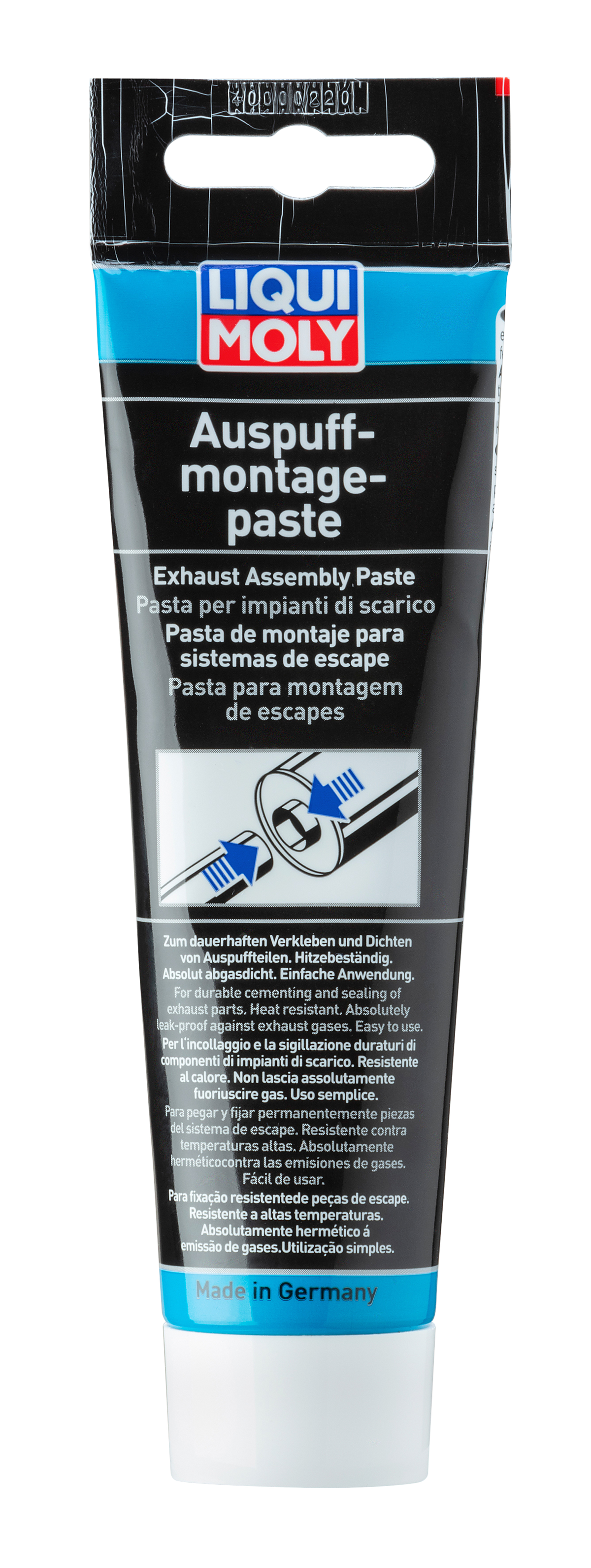Liqui Moly Exhaust Assembly Paste 150g container, a grease and lubricant for exhaust system assembly and sealing.