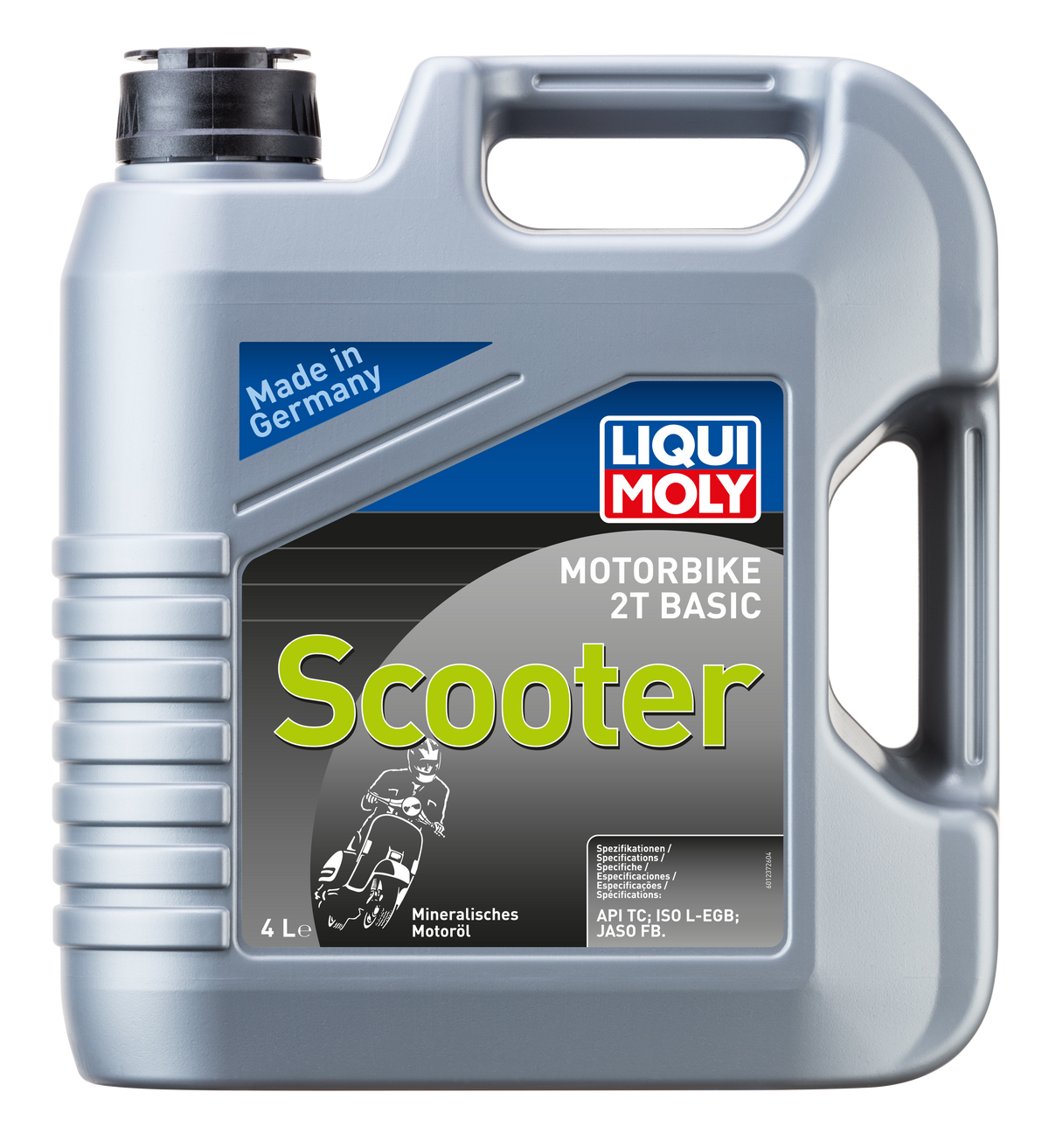Liqui Moly Motorbike 2T Basic Scooter engine oil bottle with label and cap, designed for motorcycle lubrication.