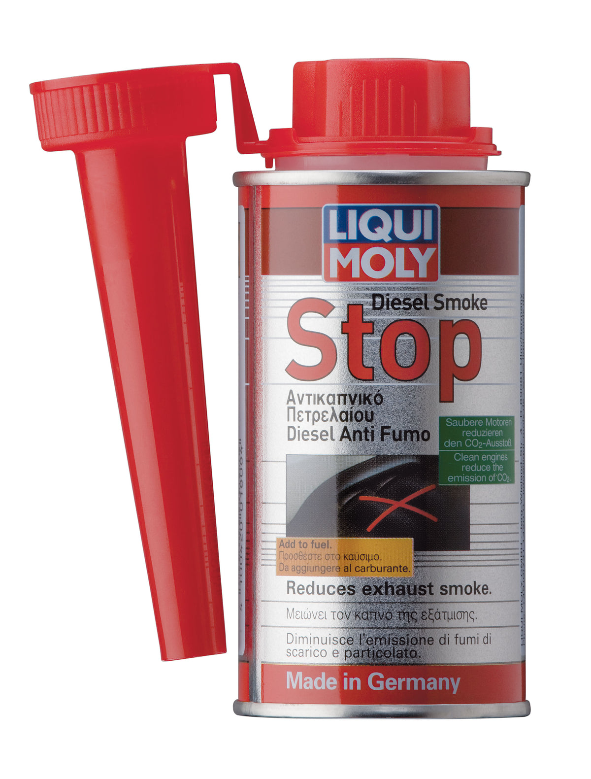 Liqui Moly Diesel Smoke Stop additive bottle for reducing diesel engine smoke and emissions, 150ml treatment.