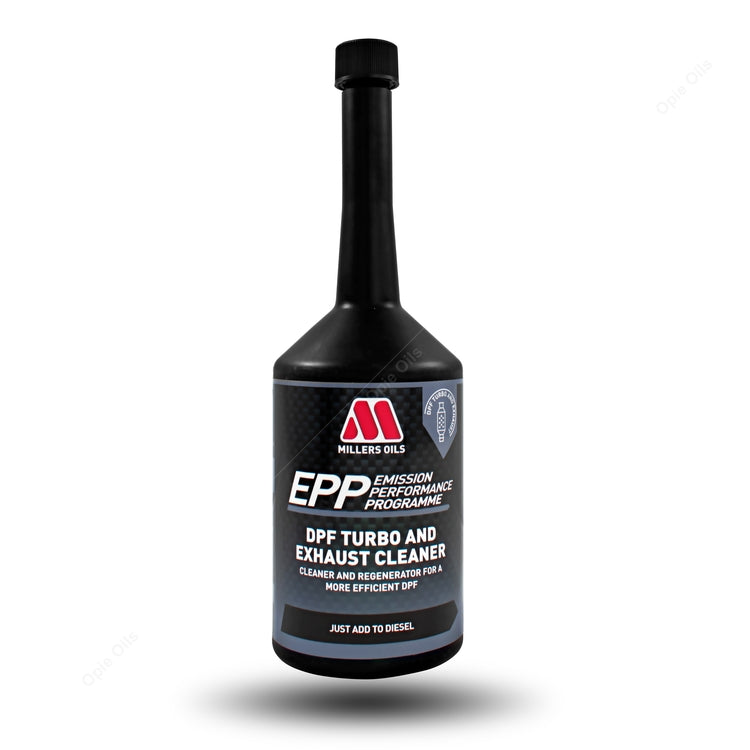 Millers Oils EPP DPF Turbo & Exhaust Cleaner 400ml bottle for diesel engine emissions and turbo system cleaning.