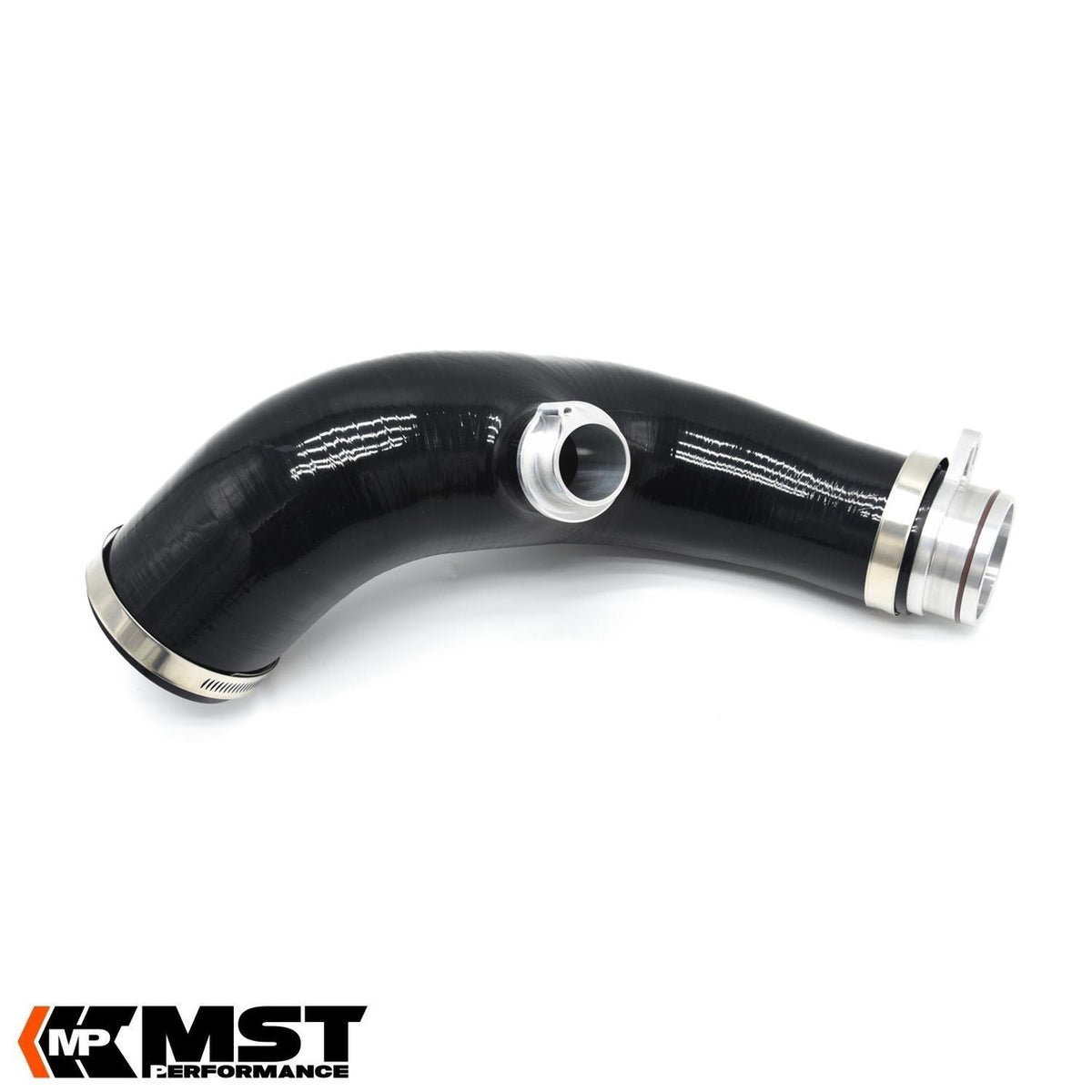 MST BW-MK3352V1 BMW N55 standard turbo inlet with black silicone hose and aluminium adapter