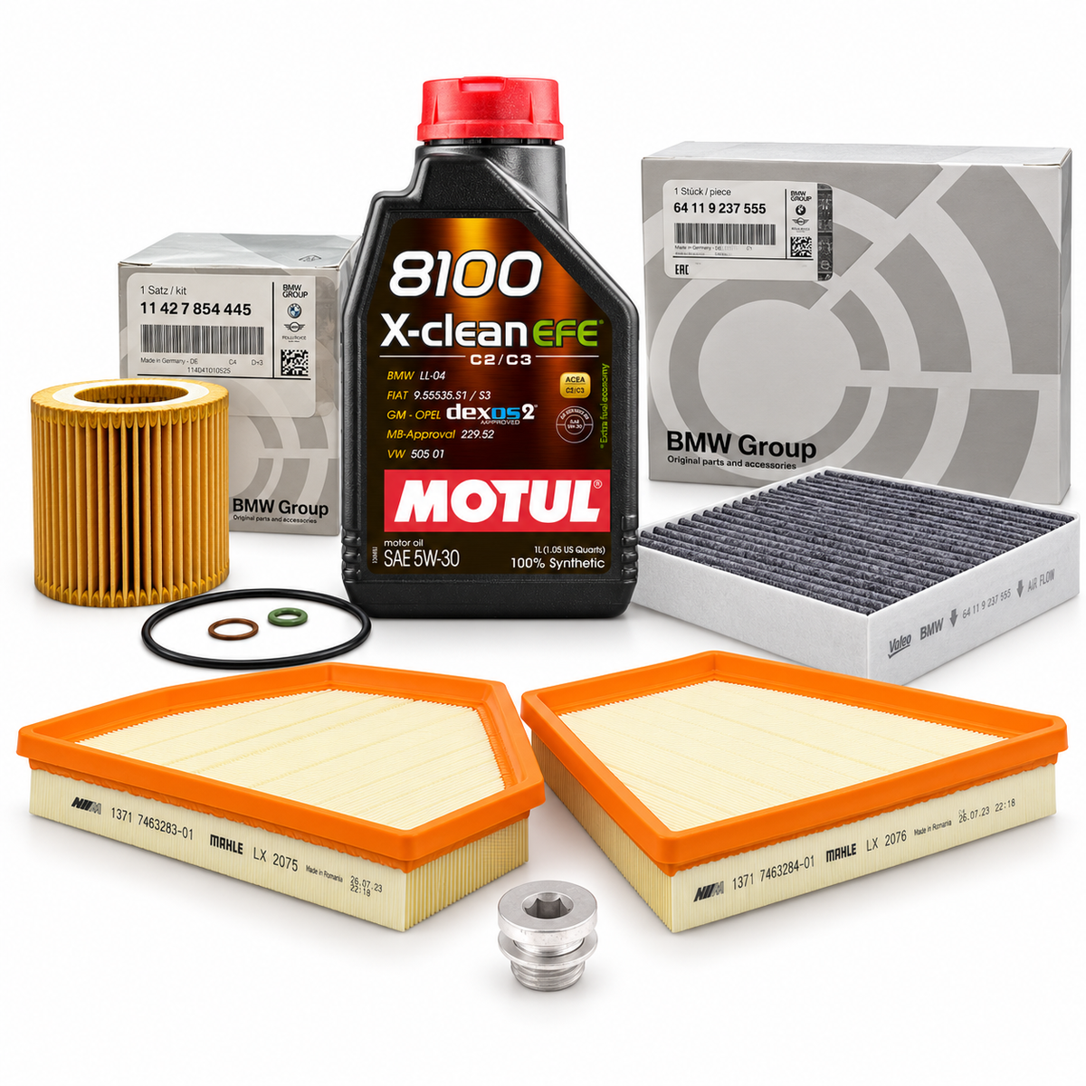 BMW S55 Major Service Kit – Early F80/F82/F83 Magnesium Sump – selected kit components
