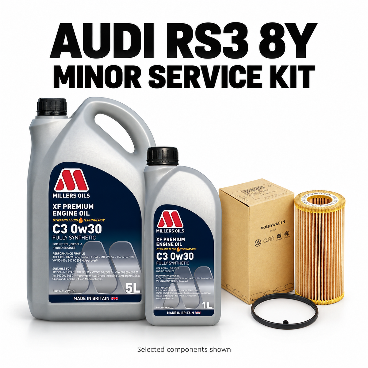 Audi RS3 8Y DNWC 2.5 TFSI Minor Service Kit; selected components shown