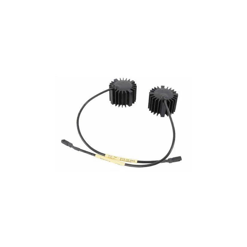 Ohlins EDC Cancellation Kit for Hyundai i30N coilovers, showing the kit components with mounting hardware and connectors.
