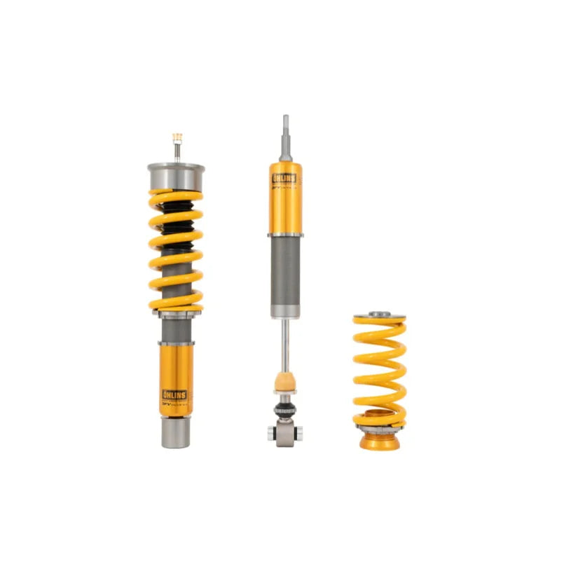 Ohlins Road & Track Coilovers DFV 1-way for Audi A4 S4 RS4 B9 and Fiat 124 Spider, showing coilover components and springs