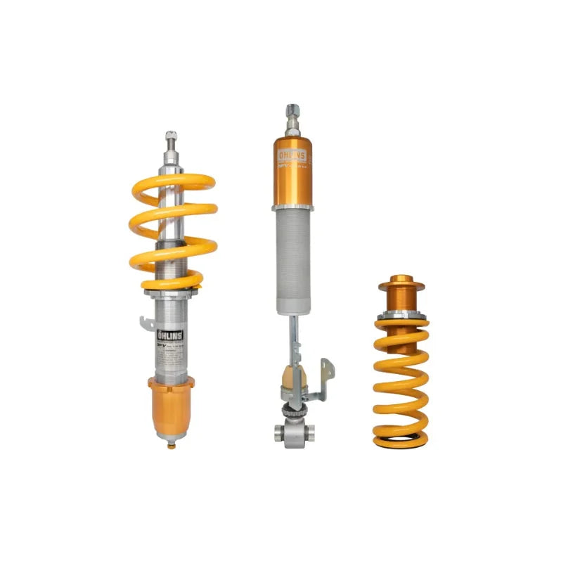 Ohlins Road & Track Coilovers DFV 1-way for BMW M3 G80 G81 M4 G82 G83 no xDrive, showcasing adjustable coilover components.