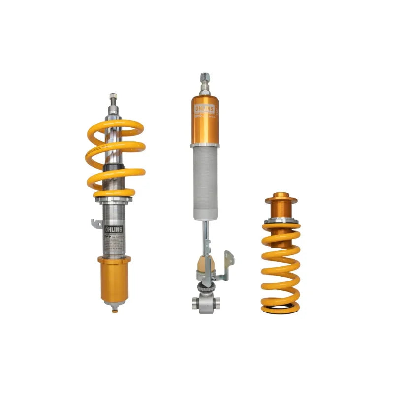 Ohlins Road & Track Coilovers DFV 1-way for BMW M3 G80 G81 M4 G82 G83 xDrive, featuring adjustable suspension components.