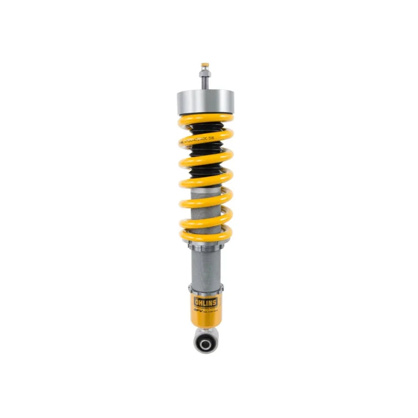 Ohlins Road & Track Coilovers DFV 1-way for Porsche 911 996 Carrera 2 98-06, TUV approved, shown installed on vehicle.