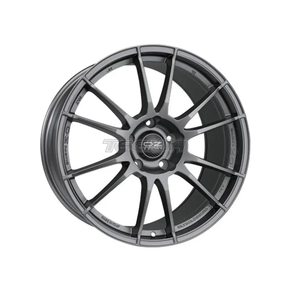 OZ Racing Ultraleggera HLT alloy wheel in matte graphite, 19-inch, 5x120 bolt pattern, lightweight design with sleek finish.