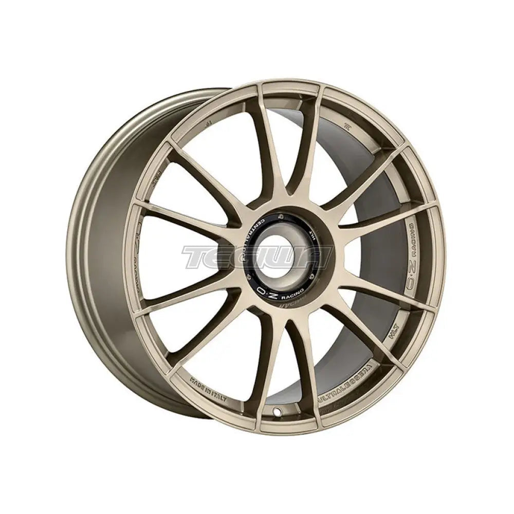 OZ Racing Ultraleggera HLT CL alloy wheel in white and gold finish, featuring lightweight construction and sleek design.