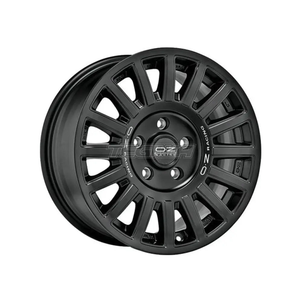 OZ Racing SUV and offroad rally raid alloy wheel in matte black with silver lettering, designed for offroad and rally vehicles.