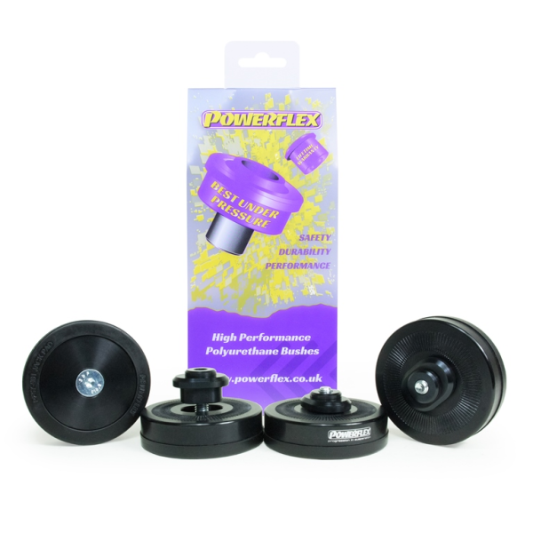 Powerflex PF57-561K Porsche bolt-on jack pad adaptor kit showing all four pads