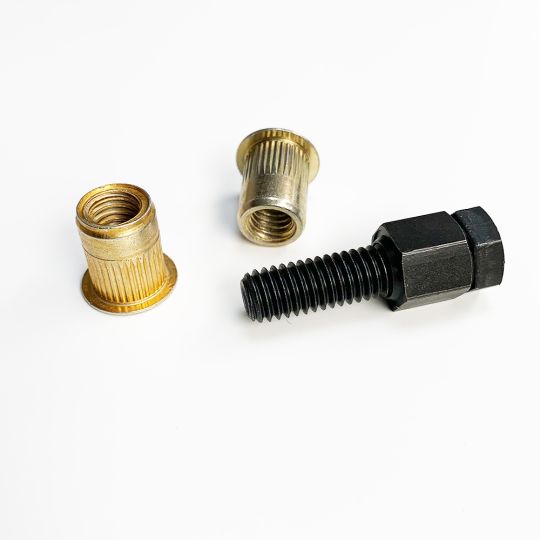 Nineteen72 Performance Air Lift Nutssert and Rivnut set with tool for 3/8-inch-16 fittings, featuring rivnuts and installation tool.