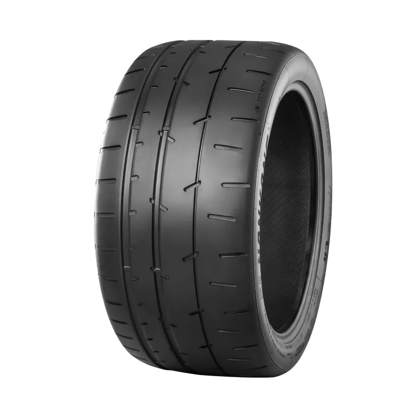 Nankang CR-S tyres displayed on a vehicle, showcasing the tread pattern and sidewall design of these durable car tires.