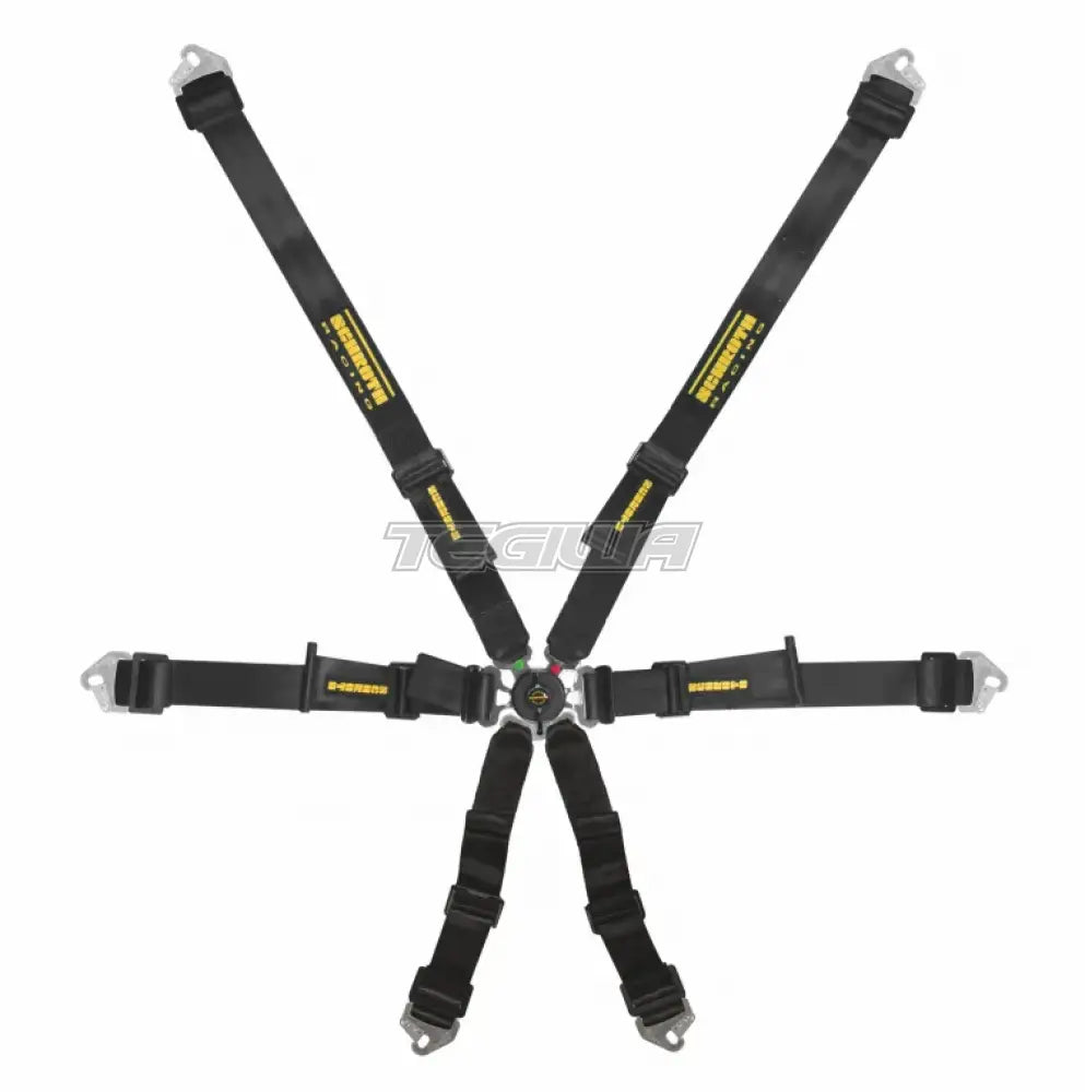Schroth FHR 6 Point Flexi Harness in black, a safety accessory with adjustable straps for racing or motorsport use.