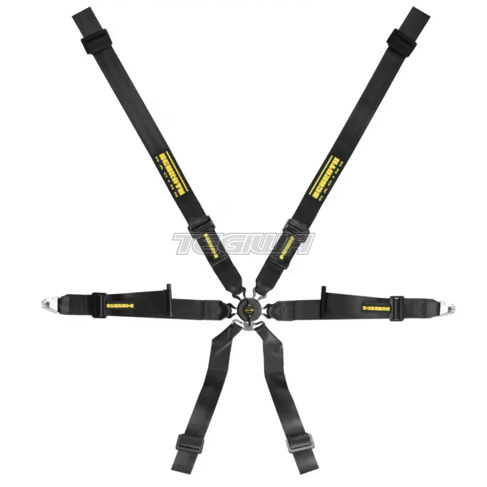 Schroth XLT 2x2 Profi harness in black, automotive racing harness with adjustable straps and secure buckle for safety.