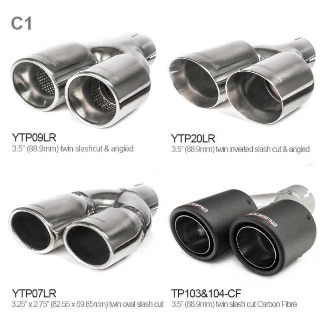 Cobra Sport Audi TT Mk2 1.8/2.0 TFSI cat back performance exhaust with twin tailpipes on a silver car.
