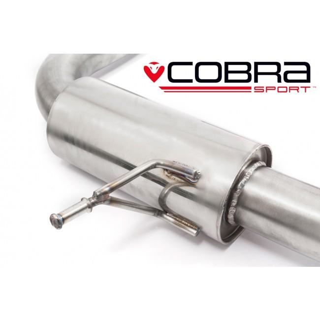 Cobra Sport VW Golf GTI Mk5 2004-2009 turbo back cat back performance exhaust system with polished tips and stainless steel finish.