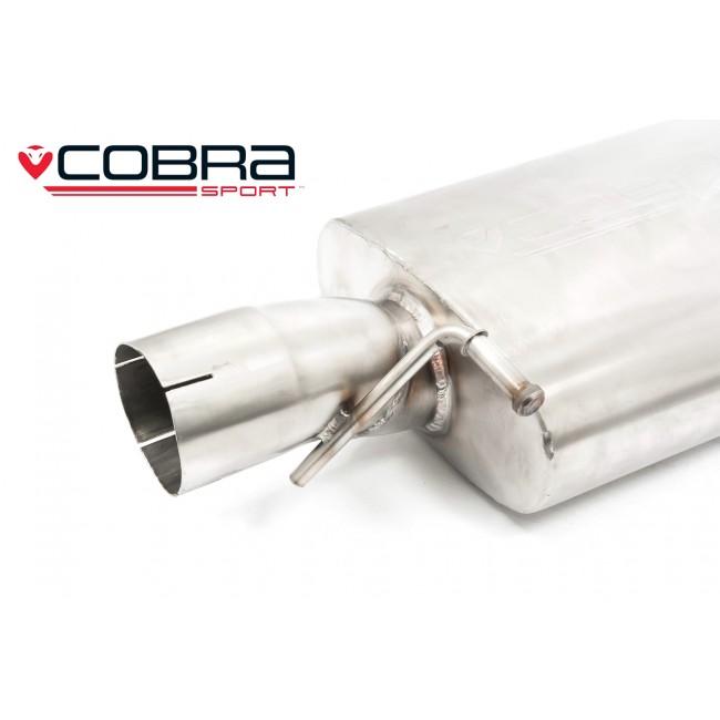 Cobra Sport VW Golf R Mk6 2.0 TSI cat back performance exhaust, showing the sleek exhaust pipe and polished tips.