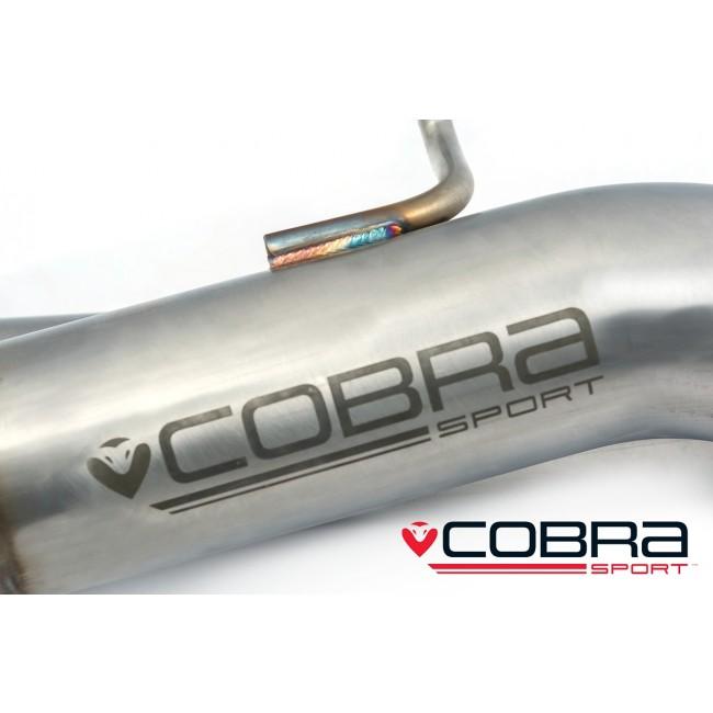 Cobra Sport VW Golf R Mk7 estate 2.0 TSI resonator delete performance exhaust centre section showing polished metal pipe and connections