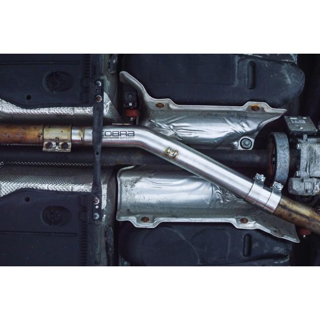 Cobra Sport VW Golf R Mk7 Estate 2.0 TSI resonator delete performance exhaust centre section, stainless steel, detailed metal finish