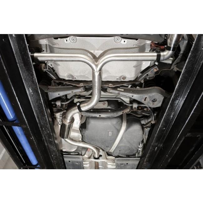 Cobra Sport VW Scirocco R 2.0 TSI Venom Box Delete Race Turbo Back Performance Exhaust showing the exhaust system and piping.