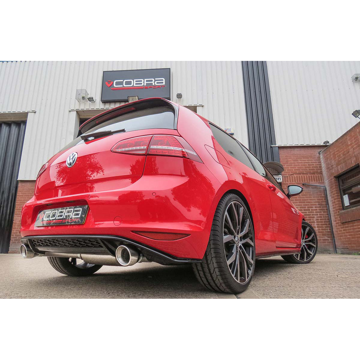 Cobra Sport VW Golf GTI MK7 2.0 TSI cat back performance exhaust system installed on a MK7 Golf GTI.