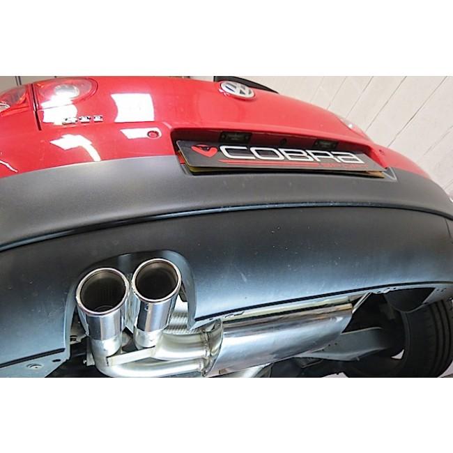 Cobra Sport VW Golf GTI Mk5 2.0 T FSI cat back turbo exhaust system installed on a VW Golf GTI Mk5 model.
