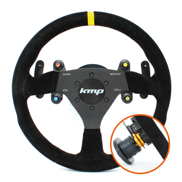 KMP Pro-Line steering wheel for BMW E9X M3, featuring a sporty design and high-quality materials for enhanced driving experience.