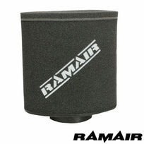 Ramair Abarth Fiat 500 1.4T and esseesse 595 air filter induction intake kit installed, showcasing the high-performance air filter system.