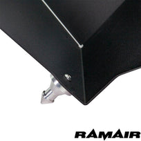 Ramair induction kit installed in a Ford Fiesta MK8 1.0 EcoBoost, showcasing the air intake components and brand logo.
