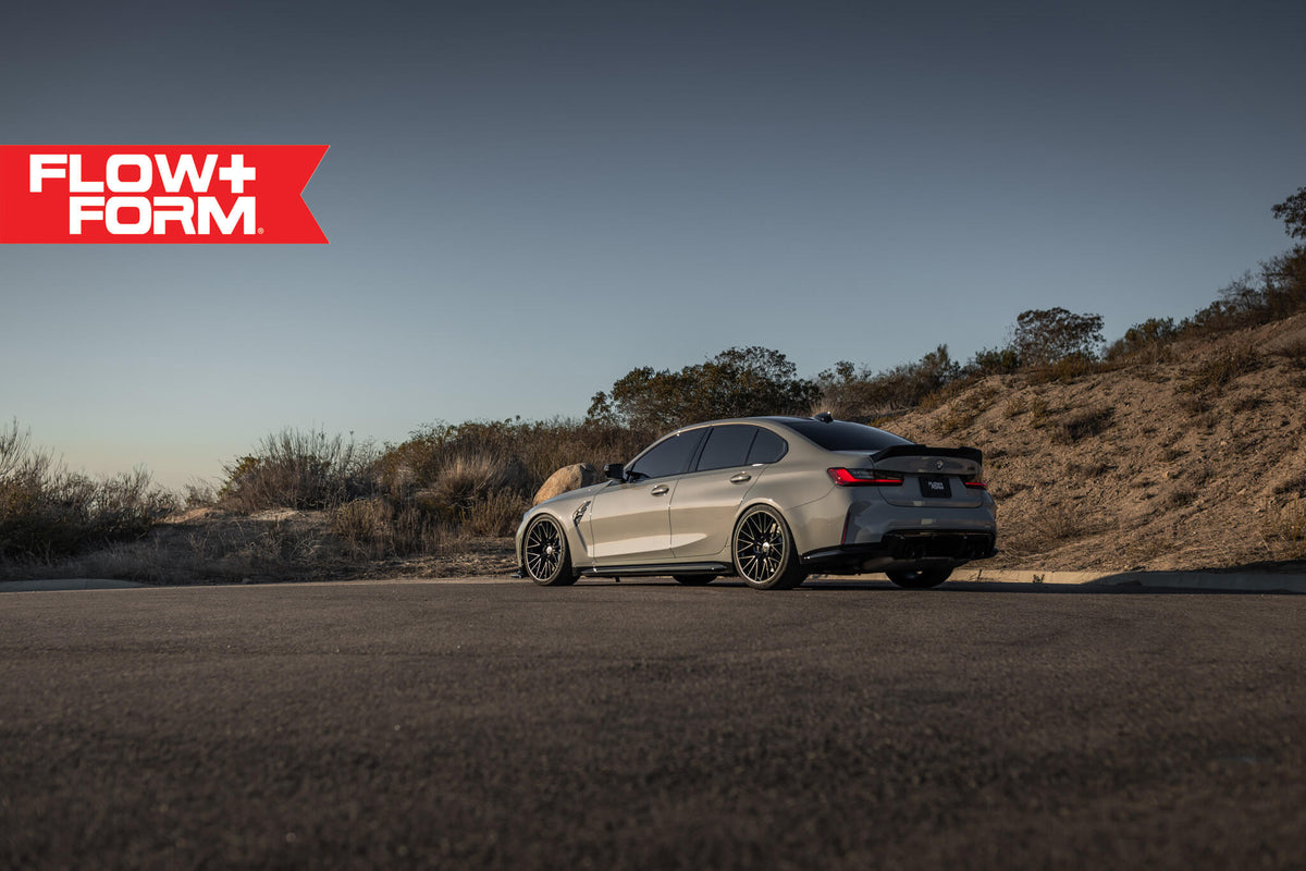 HRE PERFORMANCE WHEELS FF28 alloy wheels featuring a sleek multi-spoke design with a polished finish on a car wheel.