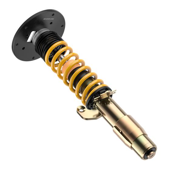 ST Suspension ST XTA PLUS coilovers for BMW F80 M3, F82 M4, and F83 M4 with adjustable damping and top mounts.