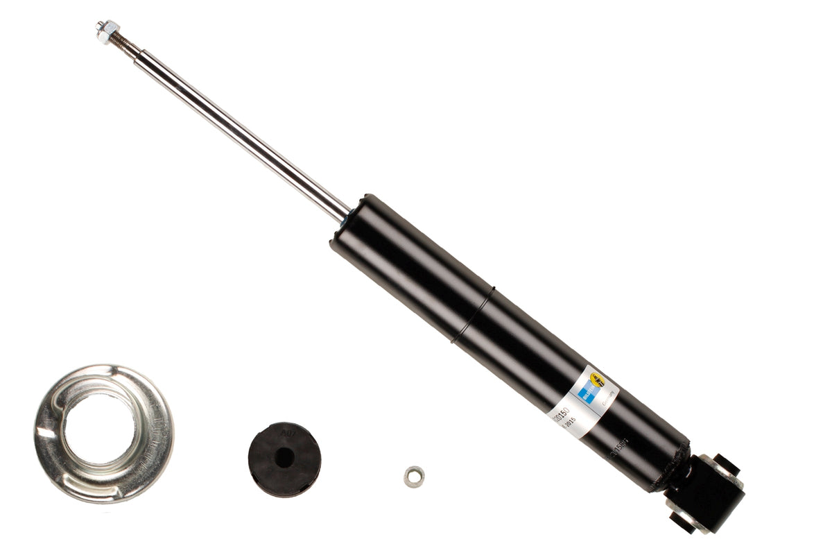 Bilstein B4 rear shock absorber for Audi 100 and Avant models, showing the metal cylinder and mounting components.