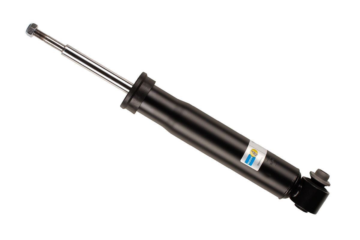 Bilstein B4 rear shock absorber for BMW 5 Series Touring E61 with M-Sport suspension, shown in close-up image.
