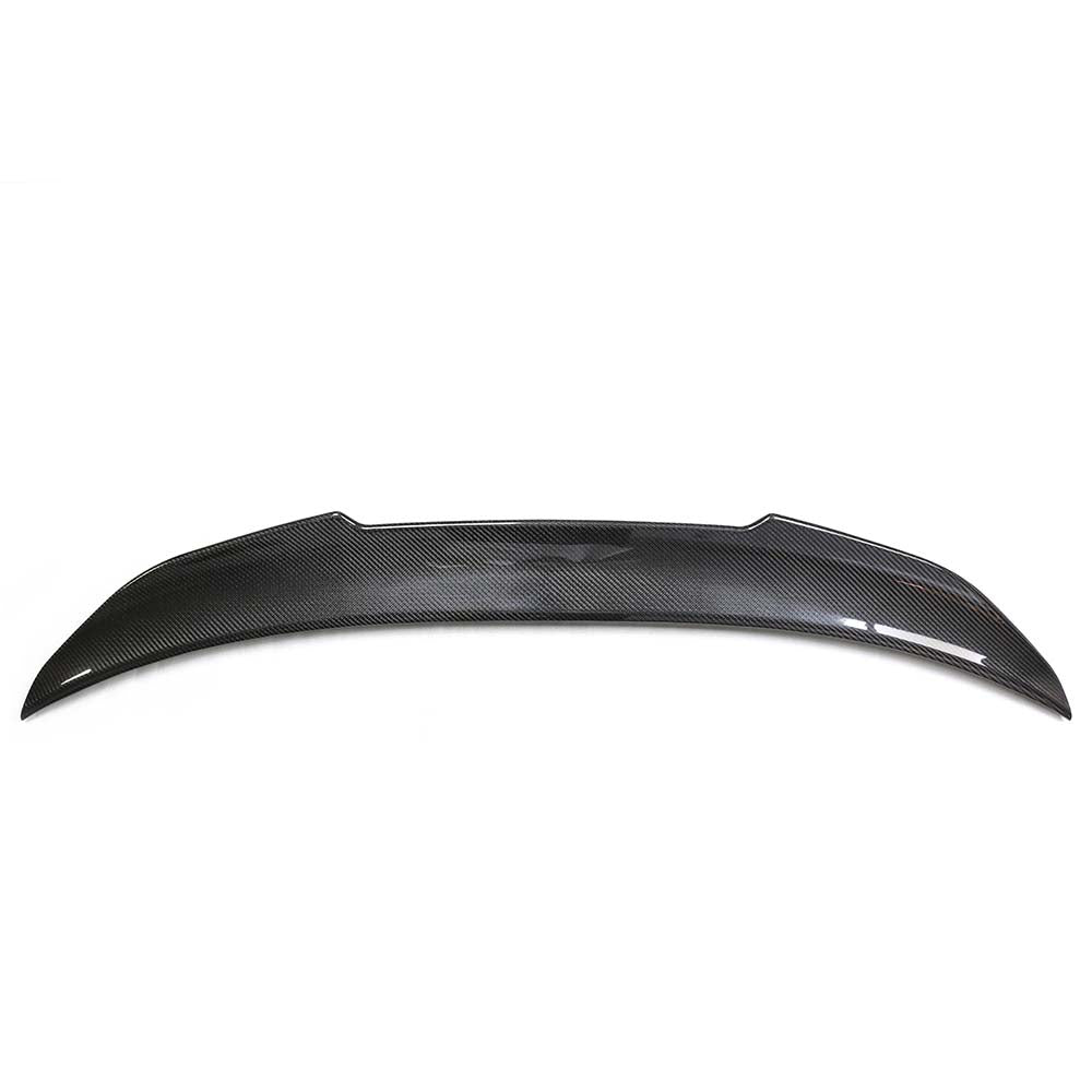 BMW F32 4 Series 2013-2020 CT Carbon V3 dry carbon spoiler installed on the rear of the car.