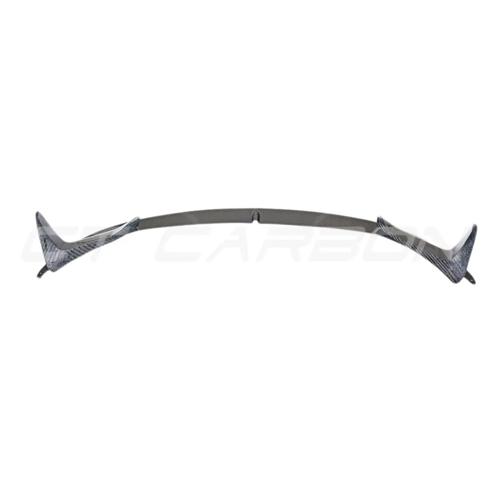 Carbon fiber splitter set for BMW M3 M4 F80 F82 F83 2014-2020, three-piece V1 style with CT Carbon branding.