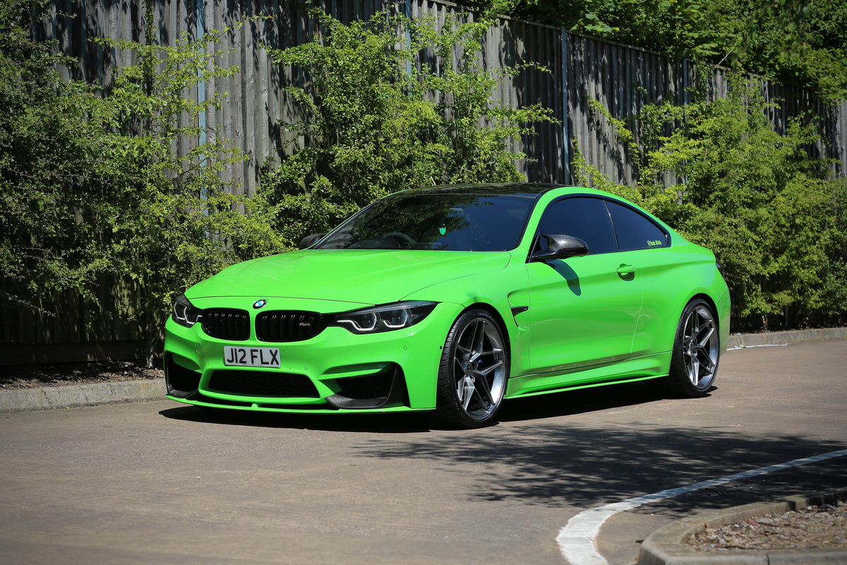 HRE PERFORMANCE WHEELS FF11 alloy wheels with multi-spoke design and machined finish, shown on a vehicle.