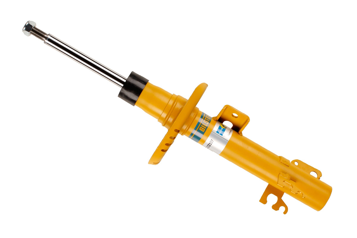 Bilstein B8 front shock absorber for Volkswagen Up, Seat Mii, and Skoda Citigo, showing the metal coil and mounting parts.